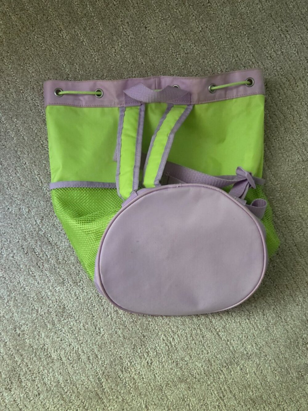 Lot Vintage Disney Fairy TINKER BELL Round Backpack and Beaded Handled Tin Box - Picture 6 of 10